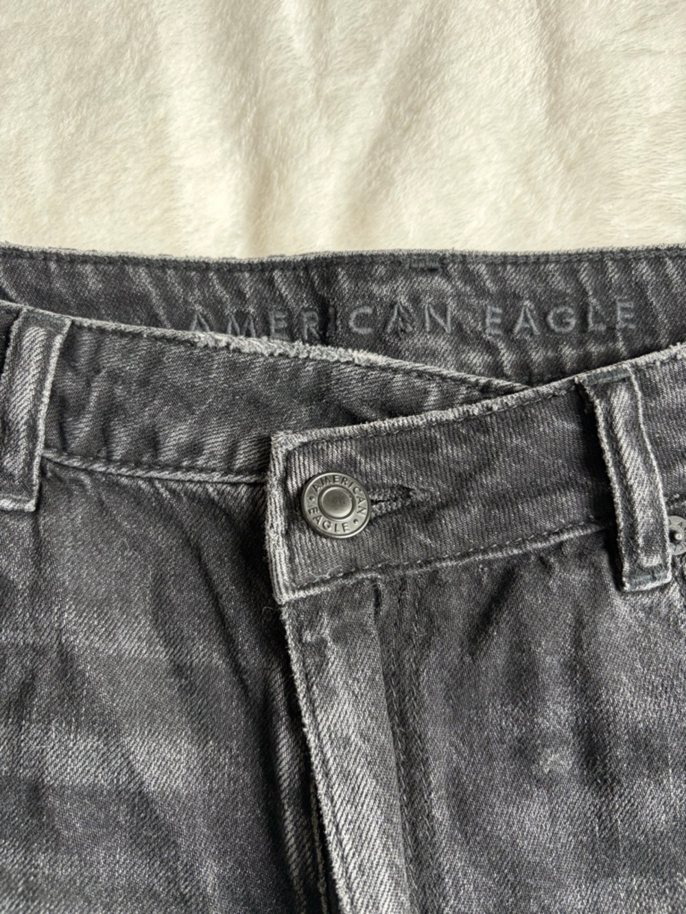 American Eagle Outfitters Black Distressed Cutoff Jean Shorts - Picture 4 of 8
